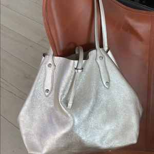Annabelle Ingall metallic silver tote